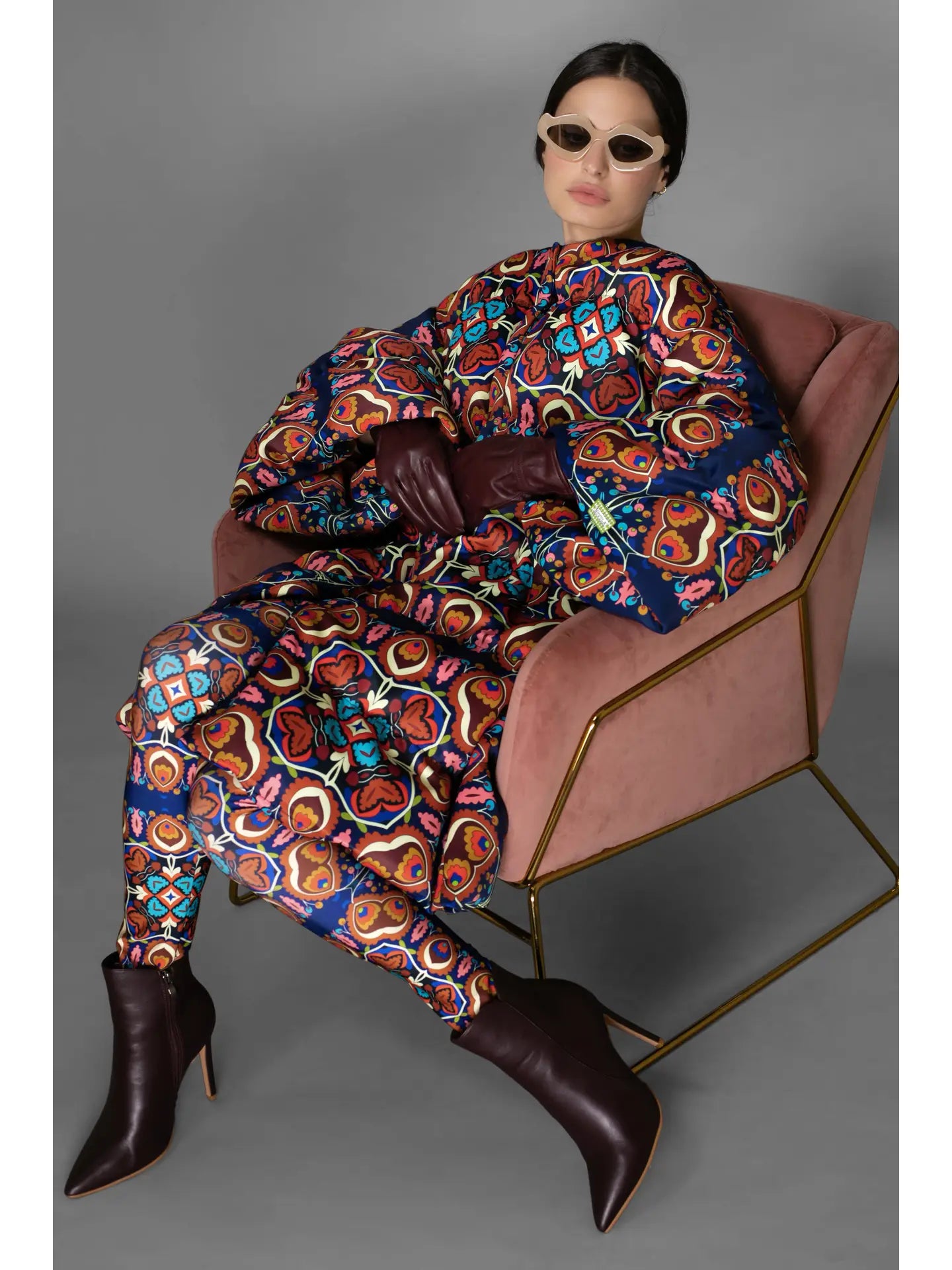 Preorder : Floral Puff Sleeve Quilted Coat Ships Sept 5