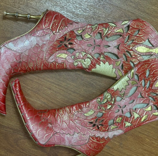 Red leather Custom boot