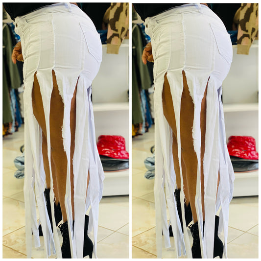 White Strip tease Denim