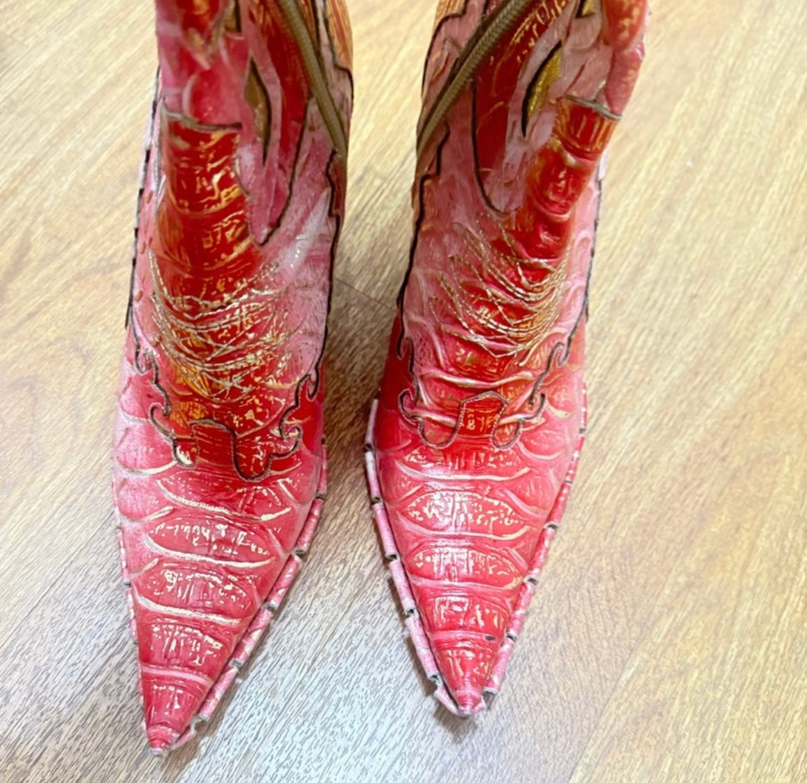 Red leather Custom boot