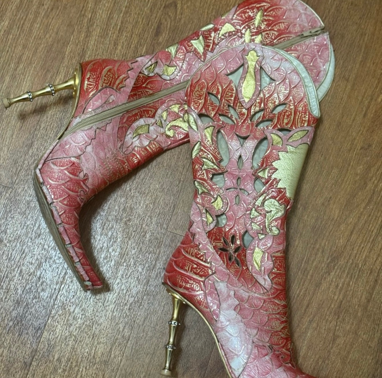 Red leather Custom boot